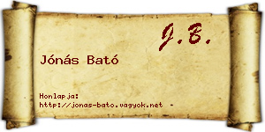 Jónás Bató névjegykártya